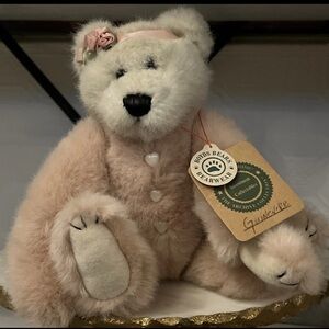 Boyds Bears Plush Teddy with Cream and Pink Guinevere Bear with tags